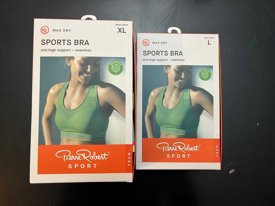 Biustonosz sportowy Pierre Robert zielony NOWY XL L