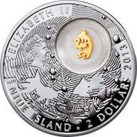 Niue 2013 $2 Szczęsliwe Monetki- Lucky Coins Złota Rybka