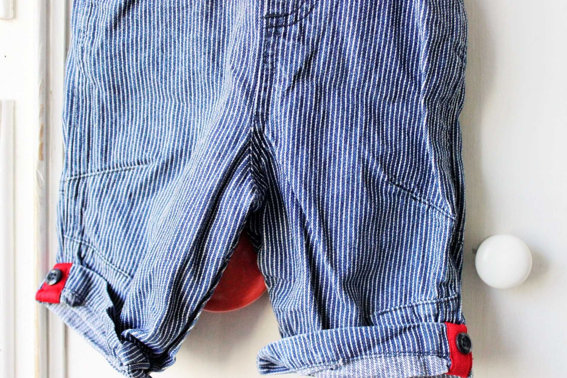 Spodnie, ogrodniczki jeans, spodenki, paski, spodnie, rozm.68, zara