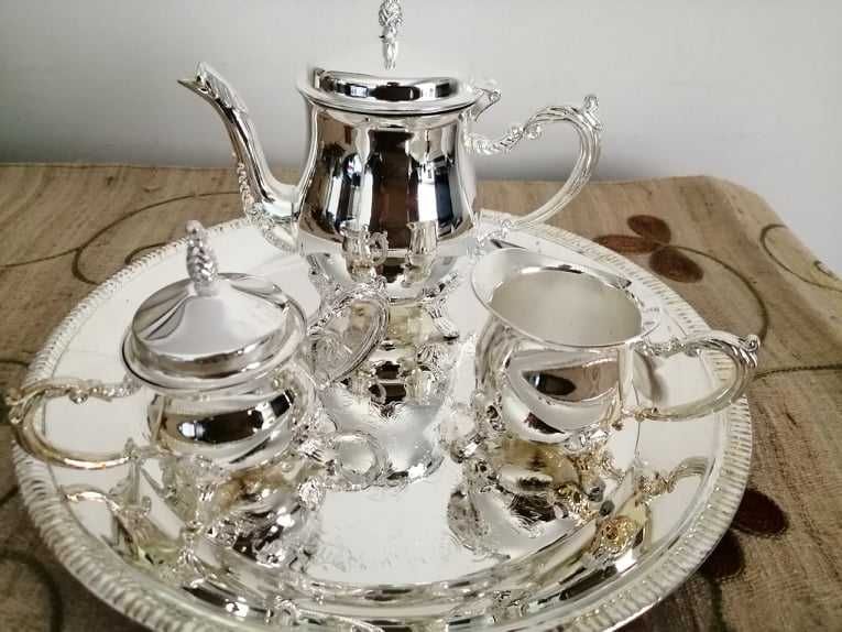 Serviço café/chá banhado prata / Silver plated coffee/tea service NOVO