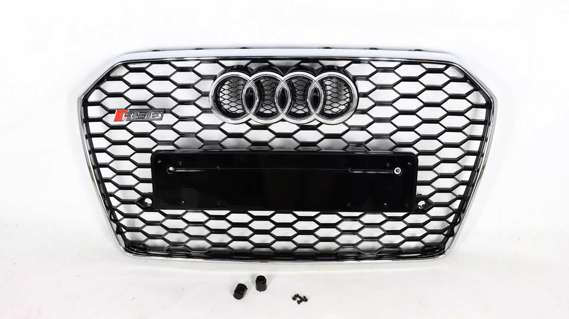 Atrapa Grill Audi A6 2016/2017 styl RS6 Black/Chrome QUATTRO