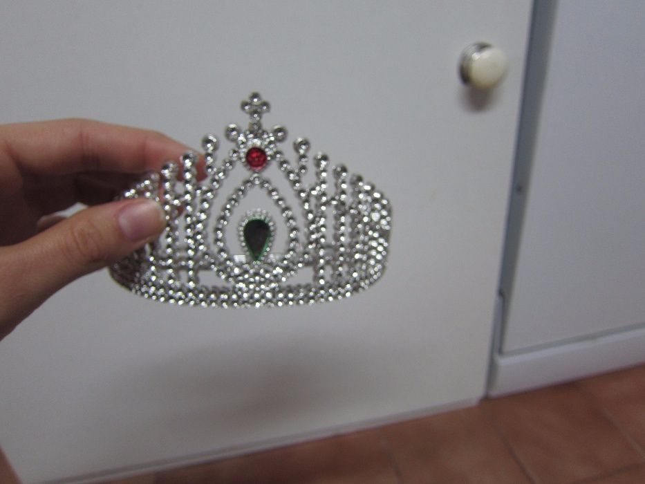 Tiara de Princesa Prateada para Carnaval