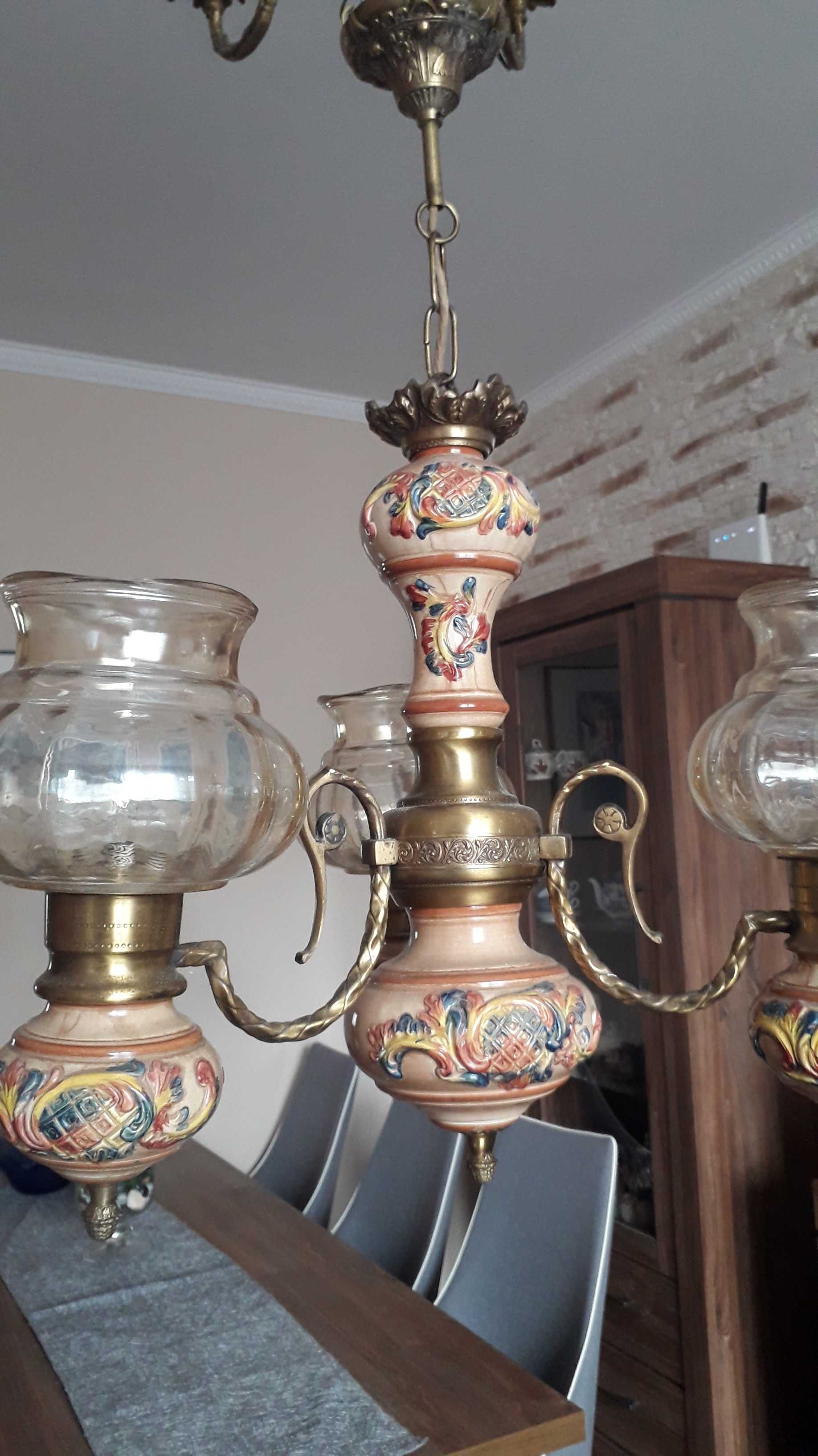 Żyrandol porcelanowy stara