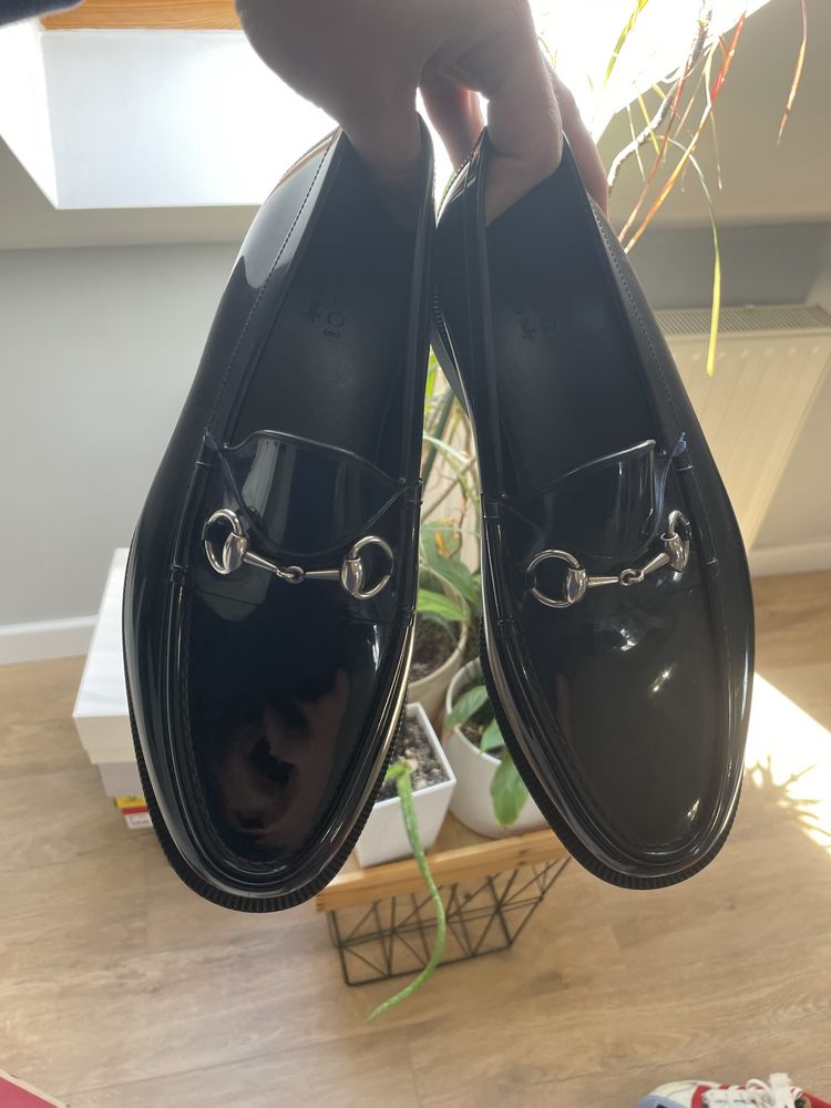 Gucci Mokasyny Loafersy Rubber Horsebit Streetwear High End (2018)