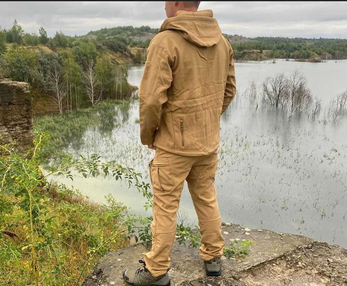 Костюм Softshell Чоловічий тактичний одяг Військова форма Олива Койот.