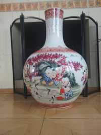Chinese vase famile rose. Уникальная большая ваза из Китая. Фарфорp .