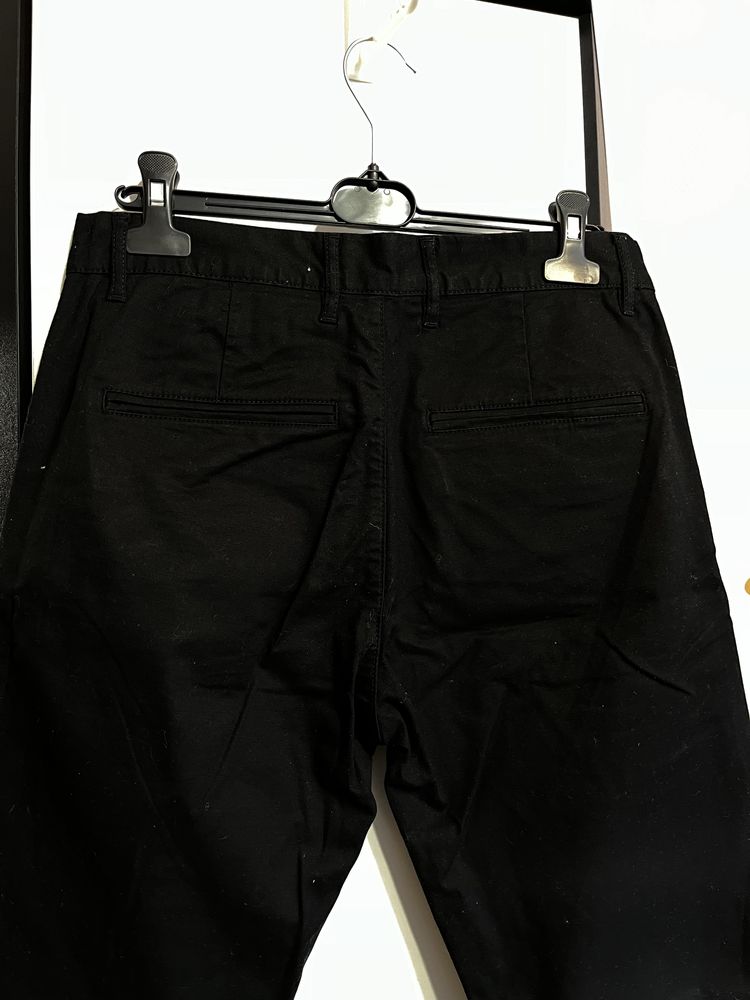czarne spodnie meskie rurki h&m 29 skinny garniturowe eleganckie