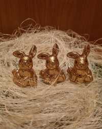 Złote zajaczki 3 sztuki kolekcja
