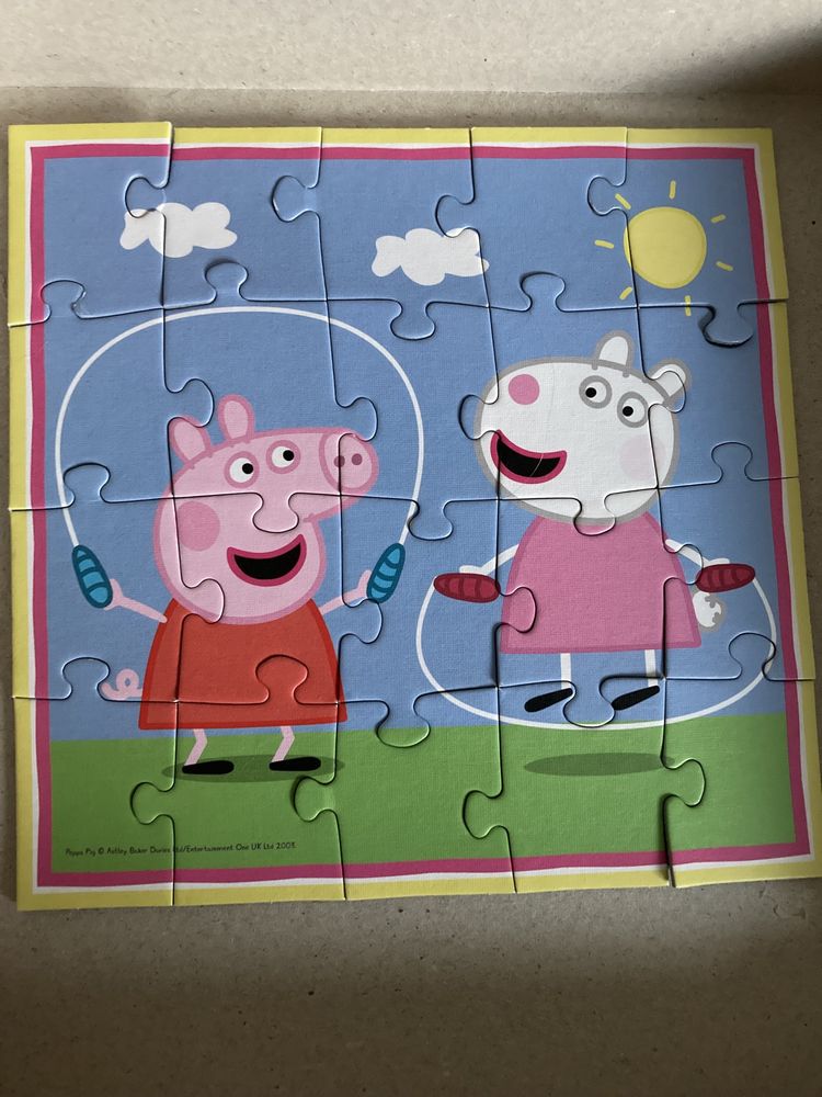 Zestaw Puzzle Świnka Peppa 3w1 dla dzieci 3+