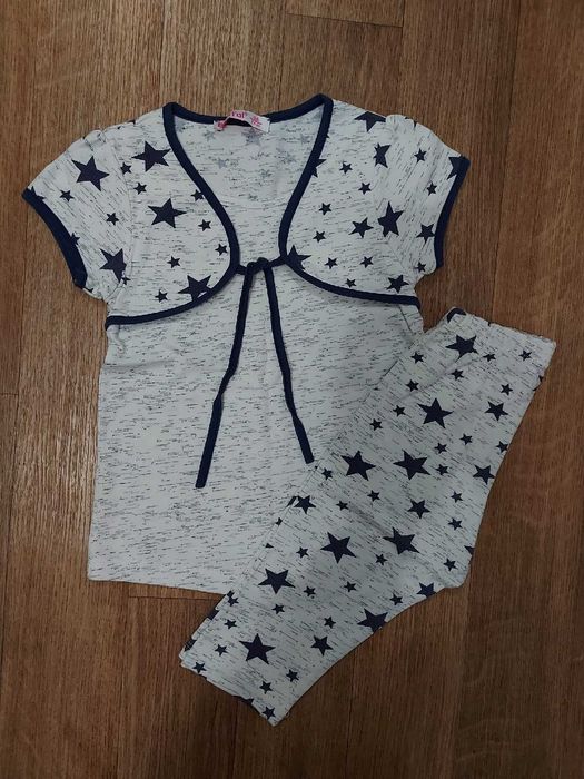 Костюм Комплект летний для девочки Туника Капри шорты