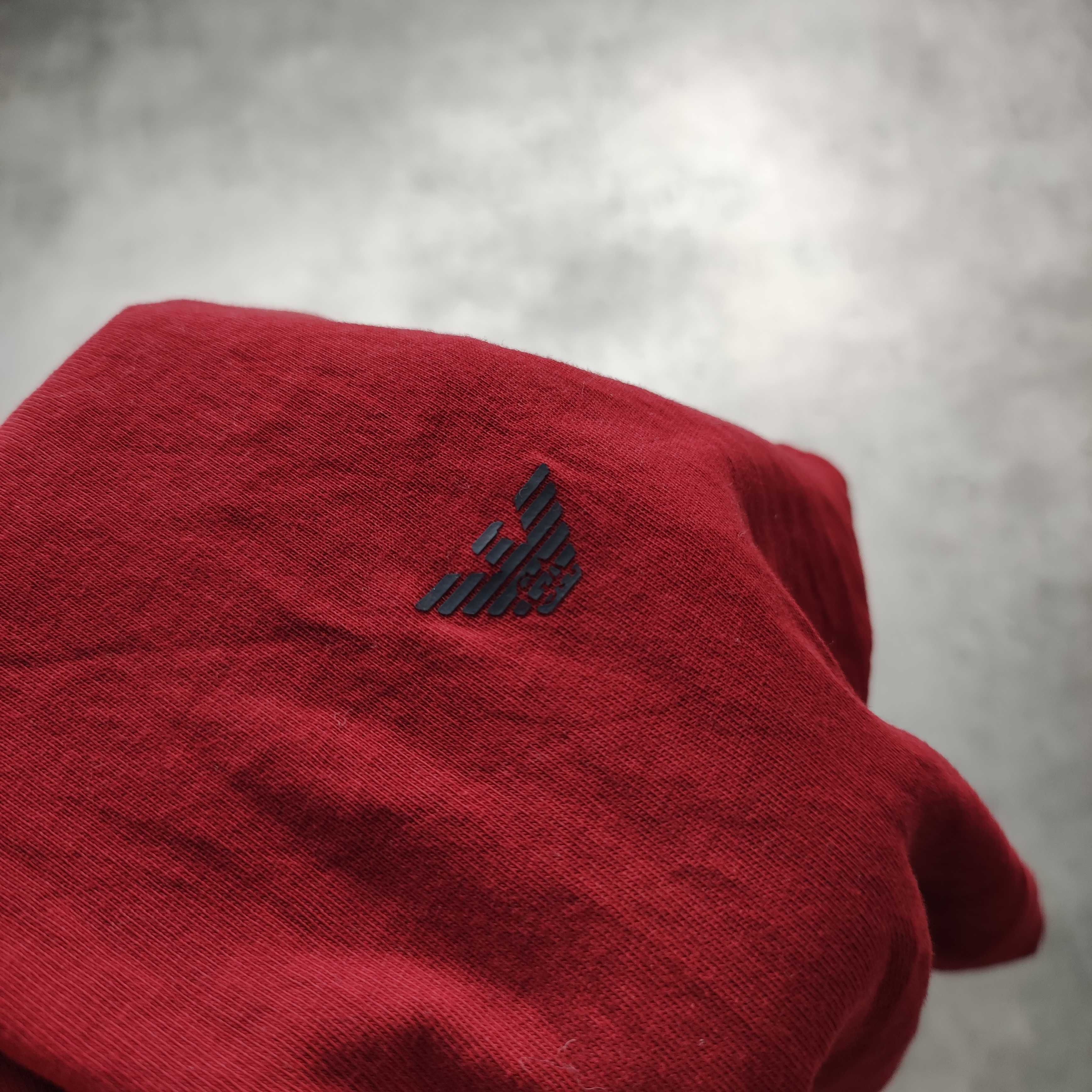 MĘSKA Elegancka Koszulka Bawełna Basic Małe Logo Emporio Armani EA7