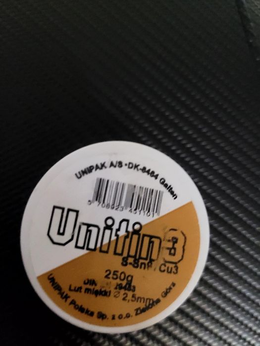 Lut miekki cyna marki unipak do lutowania miękkiego 250 gram grubość 3