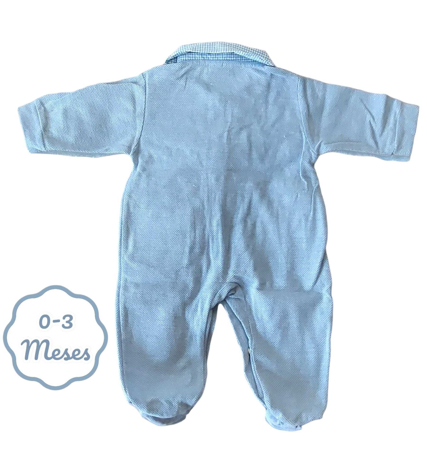 Babygrow Azul Xadrez 0-3 meses