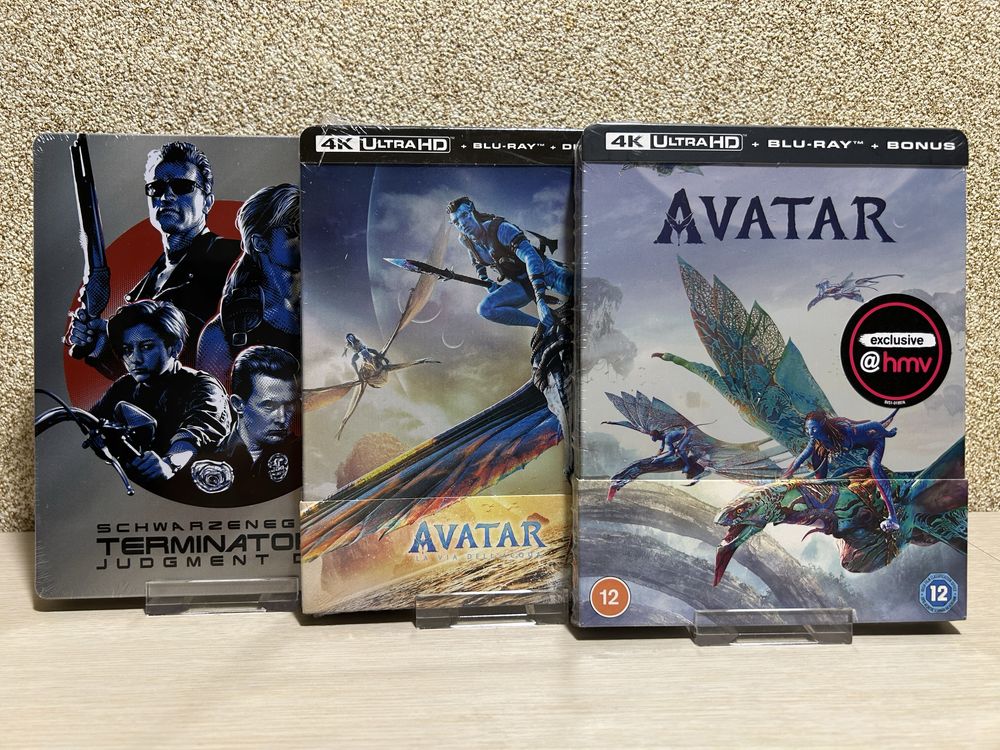 Steelbook 4K Ultra HD Blu-ray Аватар 1-2 / Человек-паук/ Терминатор 2