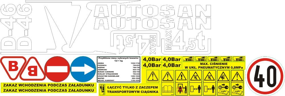 Naklejki Przyczepy Autosan D-47 D35 D55 D44 D46 D47 Sanok D50 D732 732