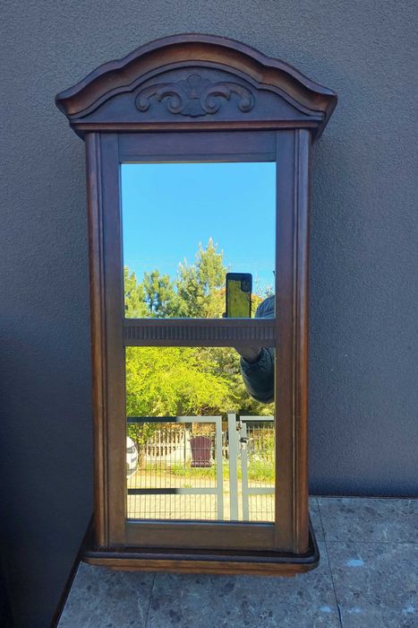 Szafka lustro ze skrzyni starego międzywojennego zegara 1925r E077