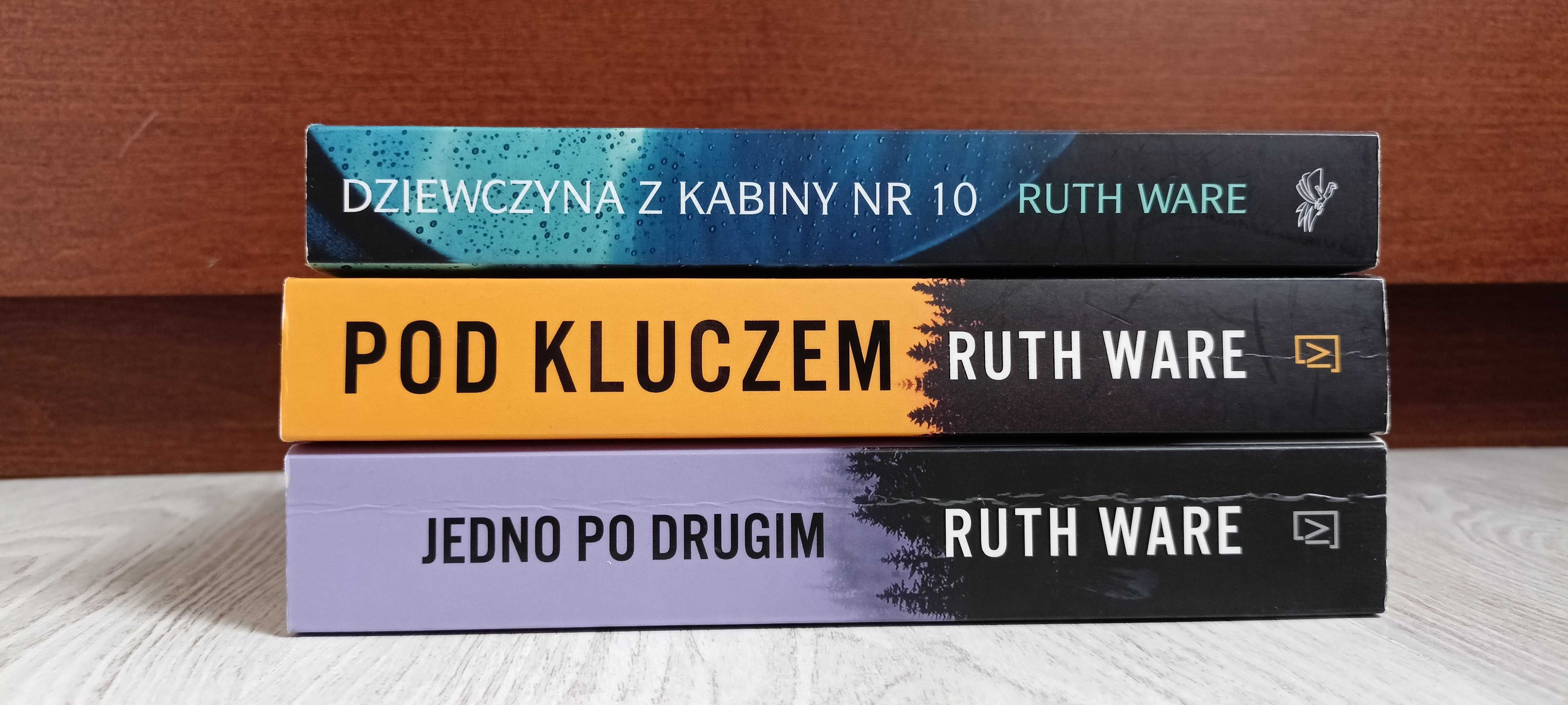 3x Ruth Ware Pod kluczem + Jedno po drugim + Dziewczyna z kabiny nr 10
