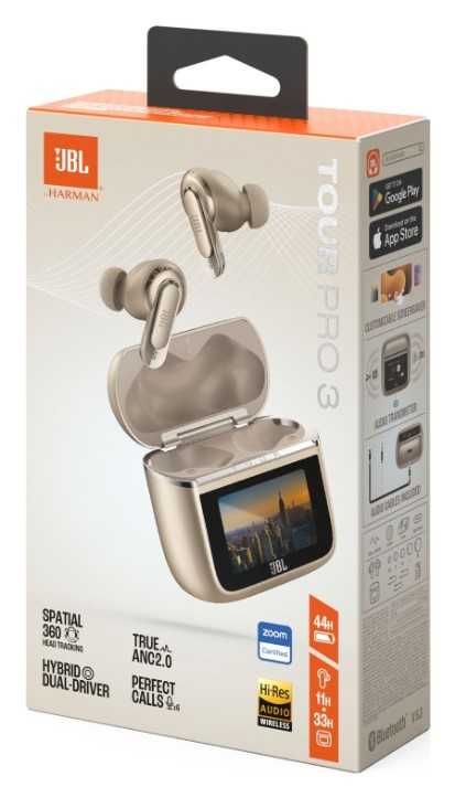 Бездротові навушники JBL TWS Tour Pro 3 Latte (JBLTOURPRO3LTT)