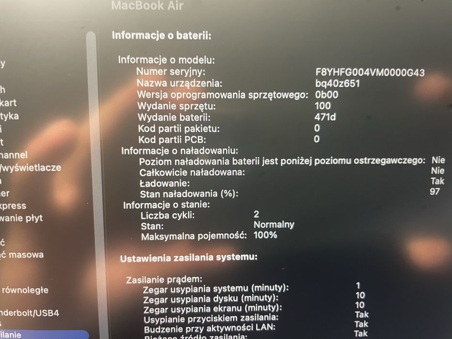 MacBook Air M4 16/256GB Midnight - stan idealny - 2wu dniowy