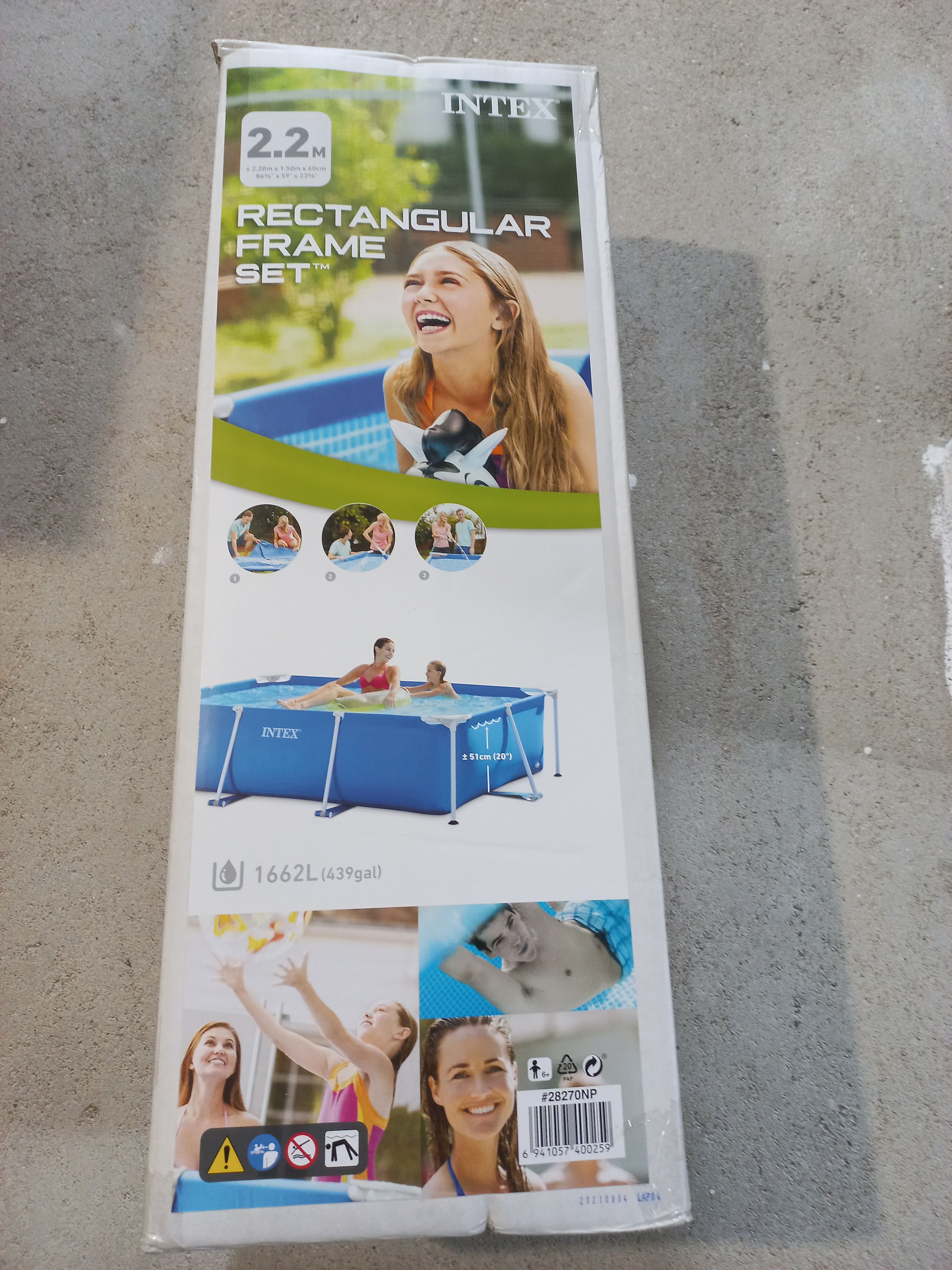 Piscina retangular elevada + bomba de filtração