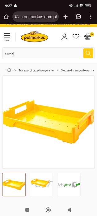 Plastikowa skrzynka piekarnicza