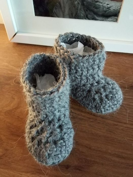 Buciki niemowlęce, do 6 miesiąca, handmade, wełniane