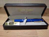 długopis i ołówek niebiesko złoty zestaw Pierre Cardin w futerale