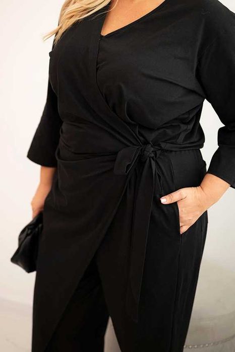 Elegancki kombinezon Plus Size z wiązaniem 2XL-4XL