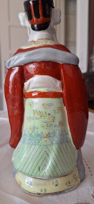 Estatueta de porcelana chinesa "Lu" deus da prosperidade antiga 23 cm