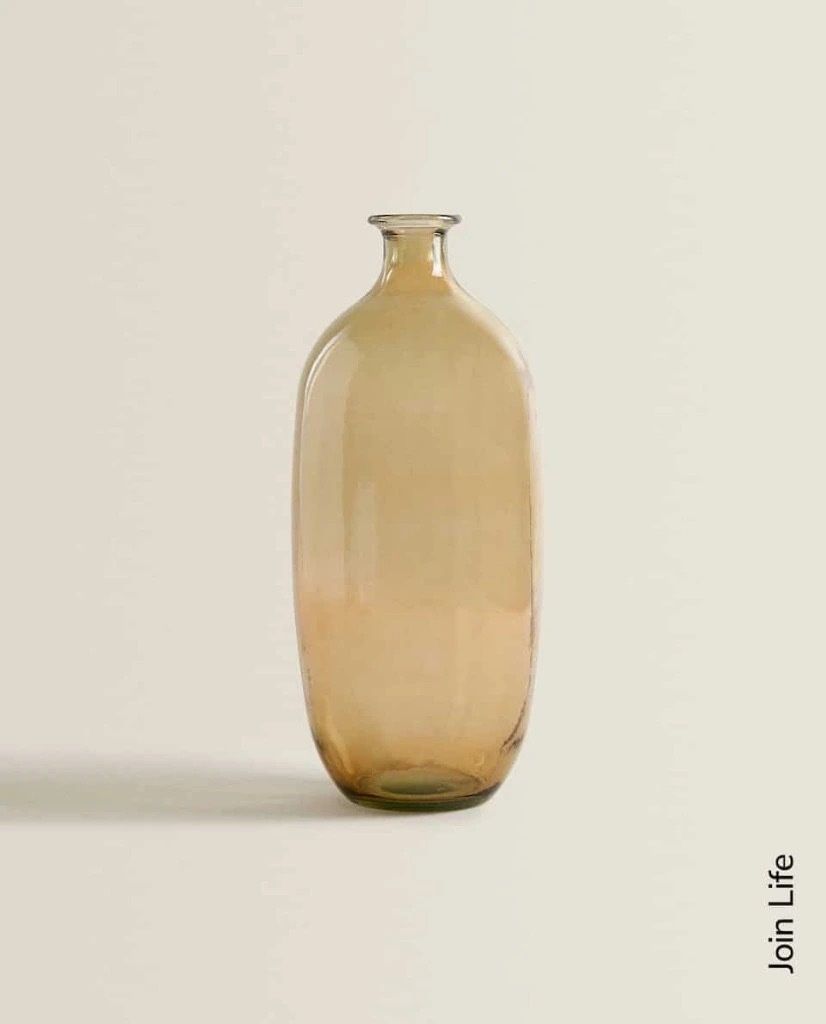 Zara Home nowy wysoki brazowy wazon szklany design wystrój