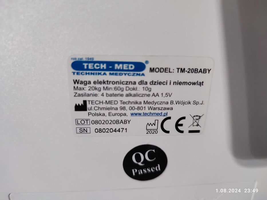 Waga elektroniczna dla niemowląt TECH-MED