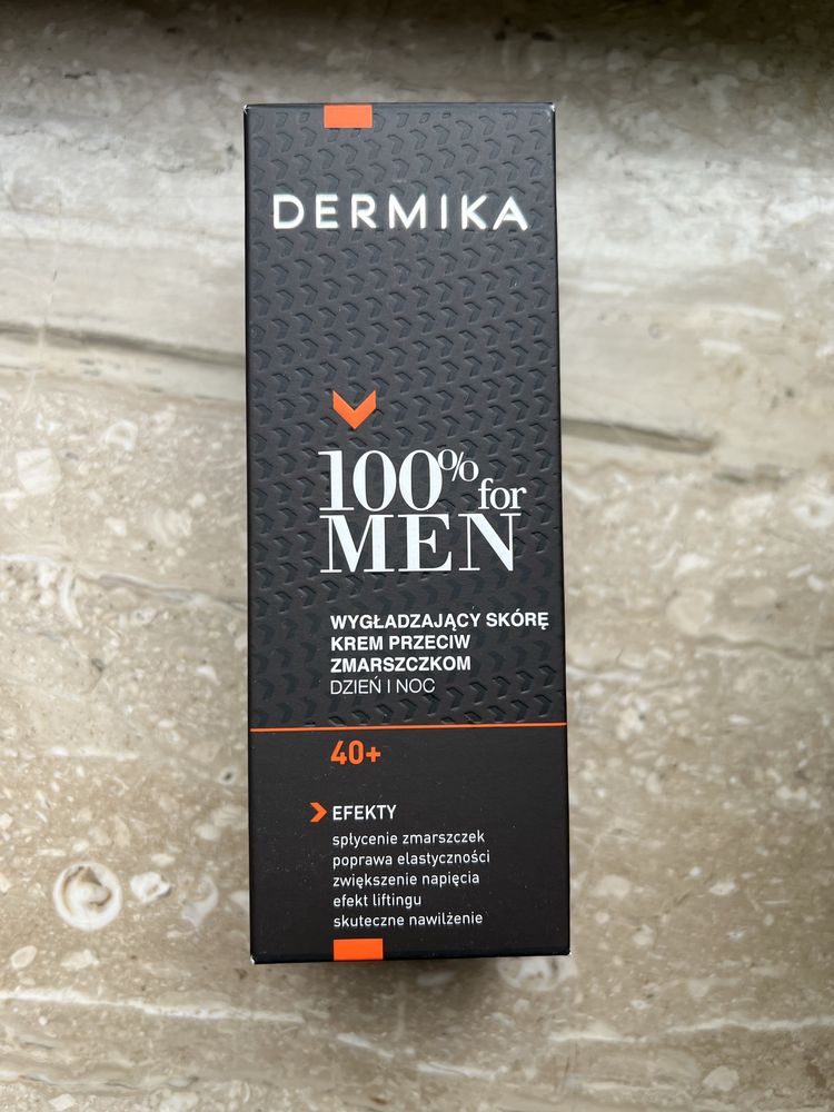 Wygładzający skórę krem przeciw zmarszczkom 40+ Dermika 100% for Men