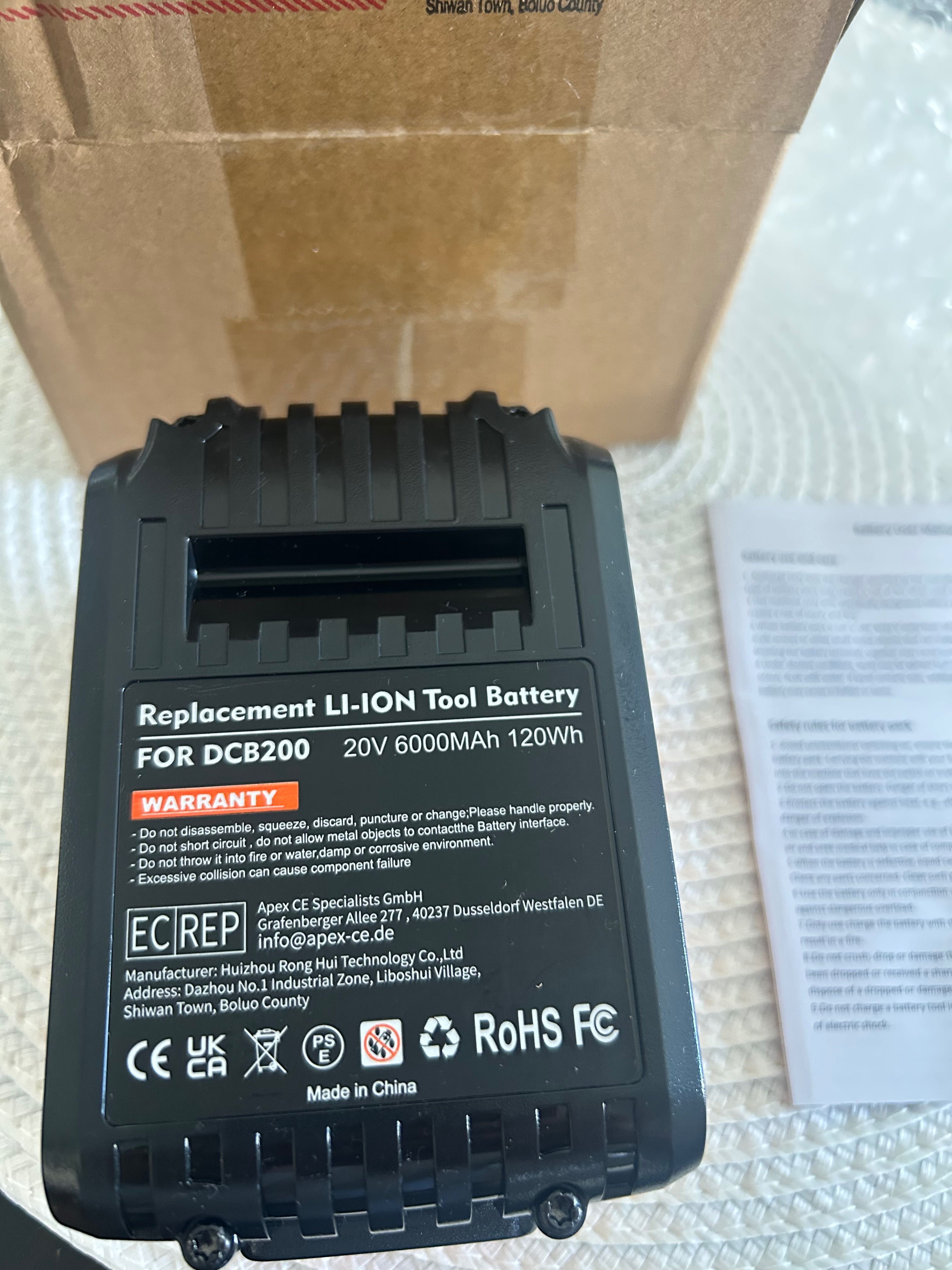 2 sztuki Akumulator do DeWalt 18v 20v 6aH Niemieckiej firmy Apex