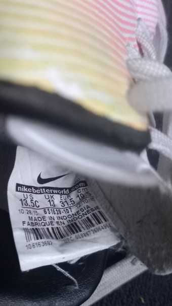 Nike Mercurial р. 31.5 (19,5 см) футзалки, кросівки бутси без шипів