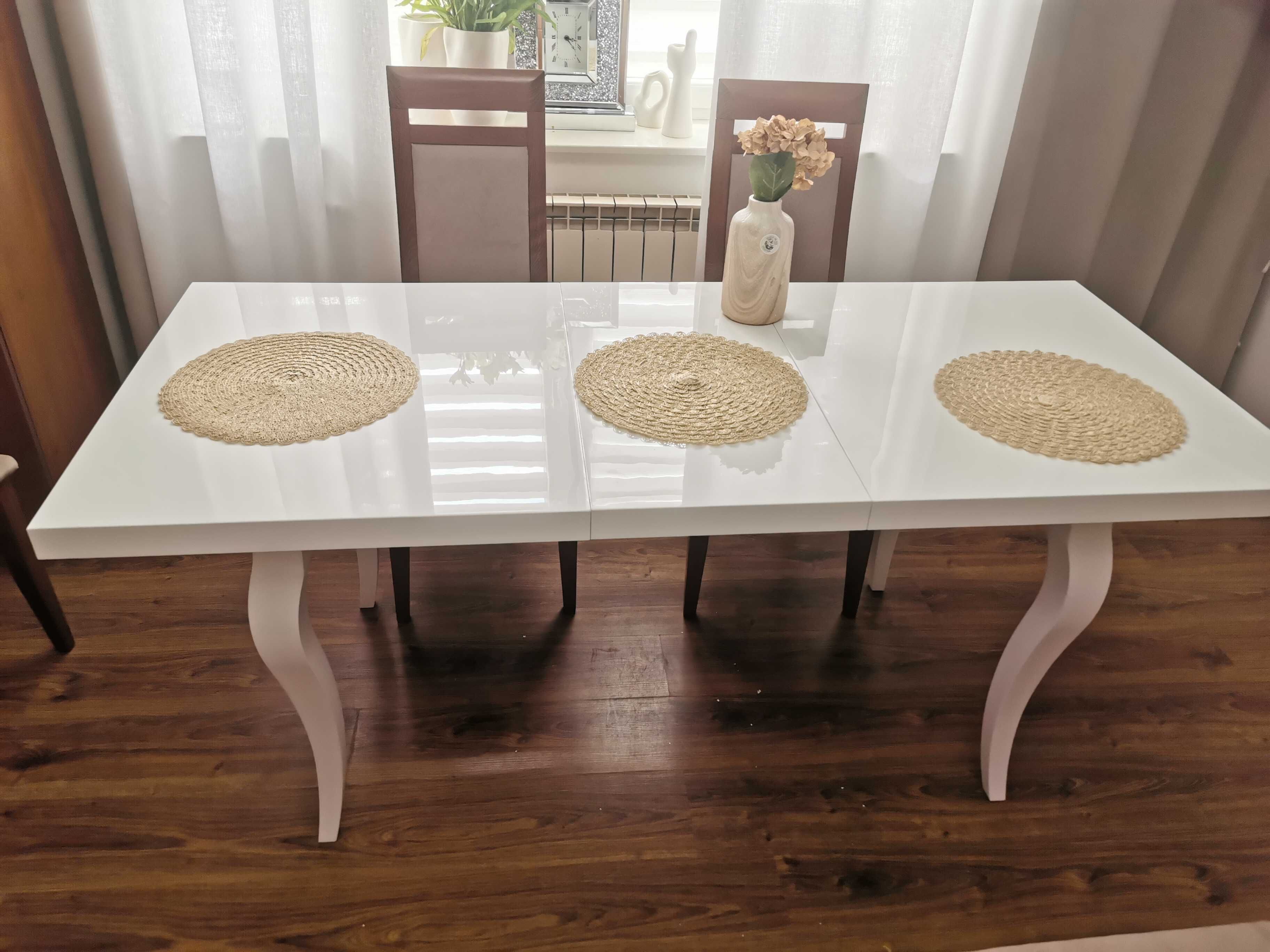 Stół glamour Biały połysk