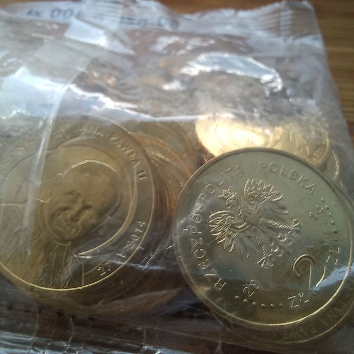 Woreczek Menniczy 2zł, 2014r, Jan Paweł II,  50sztuk!!!