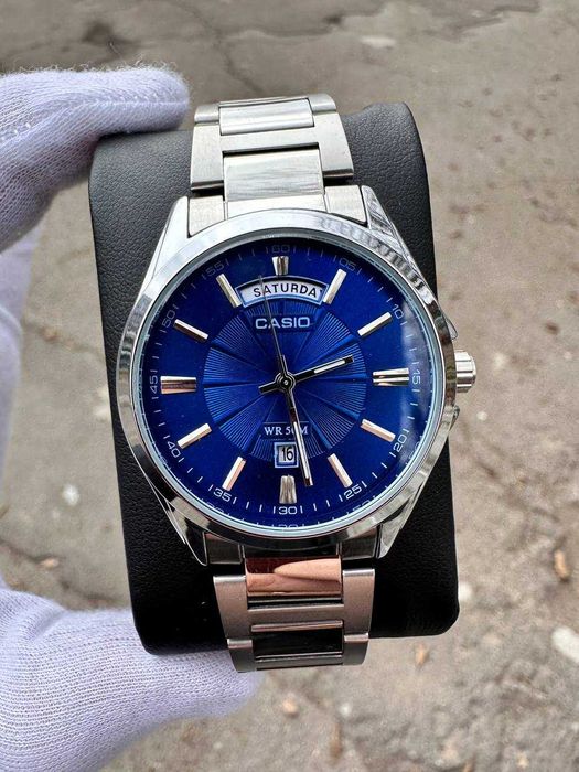 Годинник Casio MTP-1381 Silver/Blue DAY | наручные часы | Касио A159