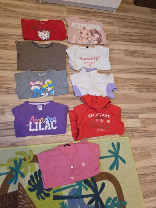 9 Szt Bluzka Bluza Sweter Hello Kitty 122-128cm Top Model H&M Smerfy