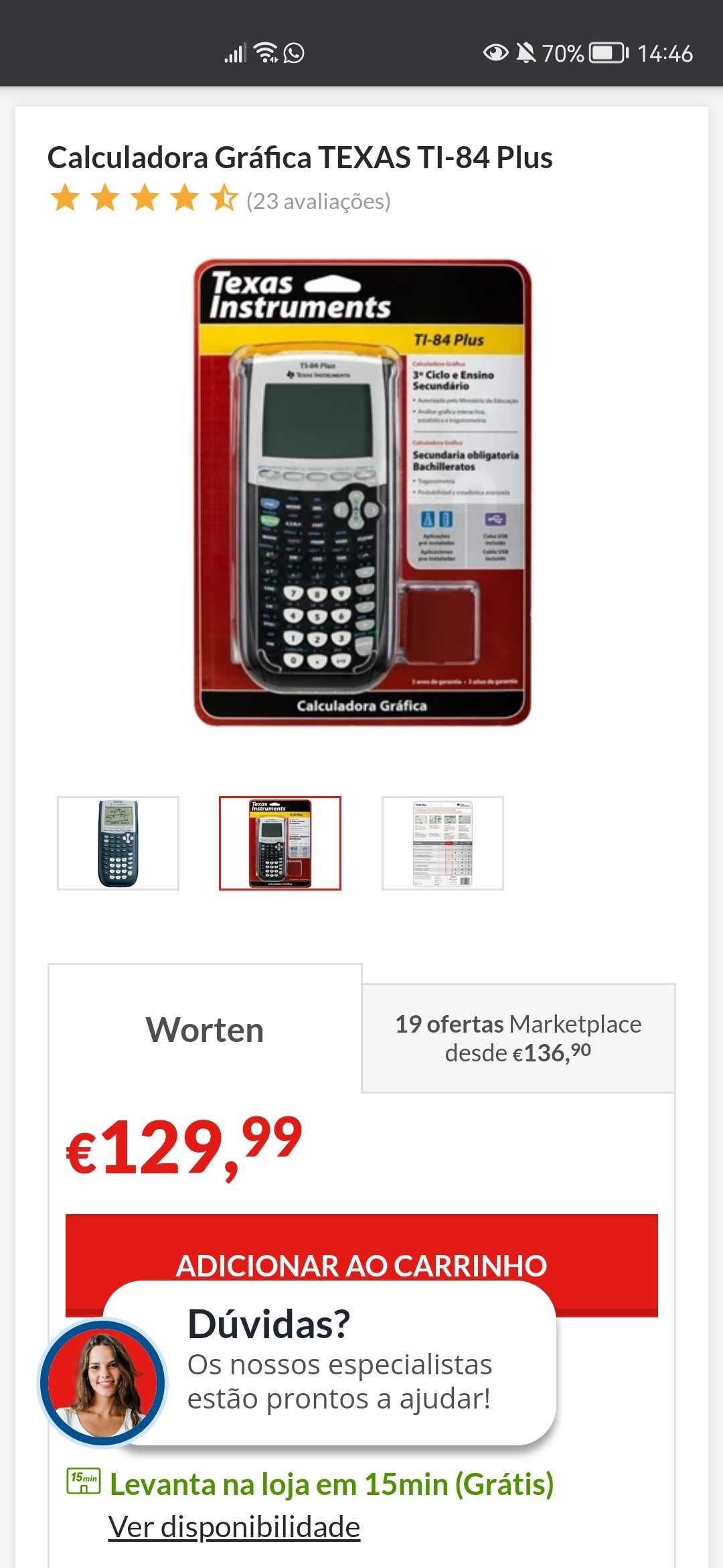 Calculadora gráfica TEXAS TI-84 Plus