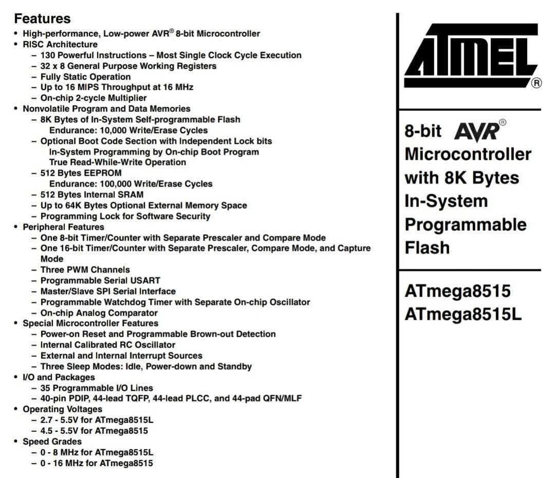 Мікроконтролери ATmega8515-16PU