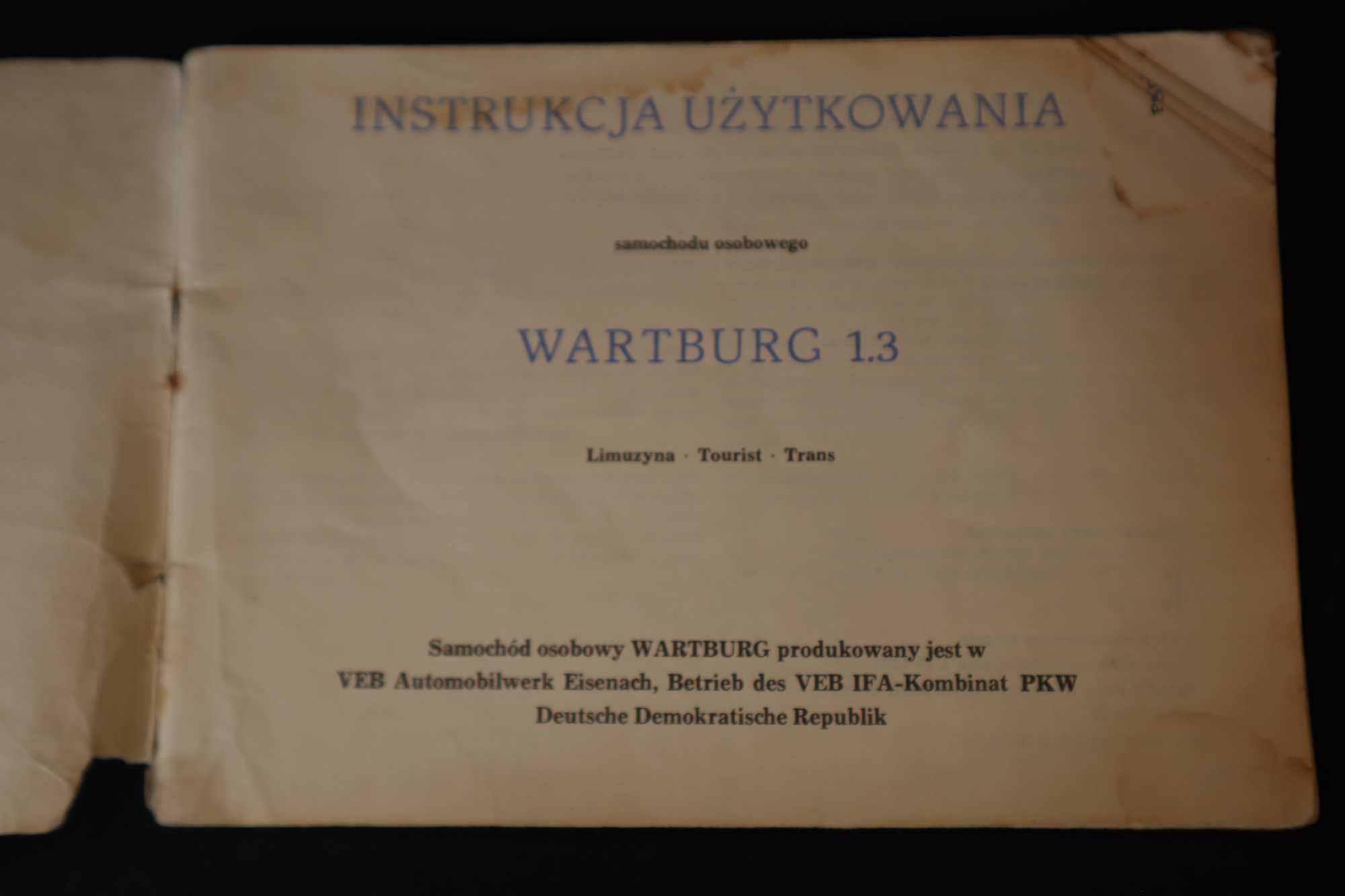 Instrukcja  użytkowania WARTBURG IFA1988  b091653