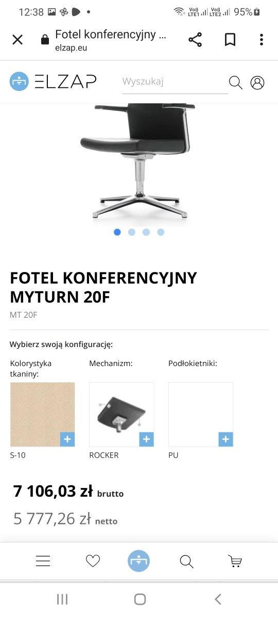 Fotel konferencyjny My turn skóra beżowy 7 szt