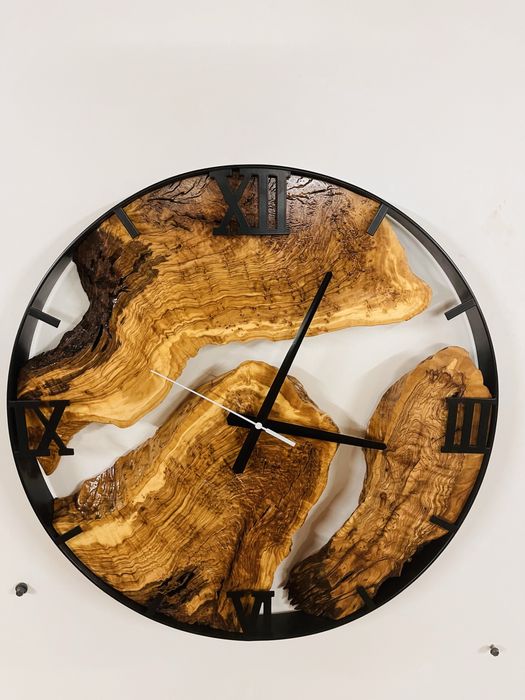 Unikatowe Zegary ścienne w Stylu Loft ( Wykonane z Drewna Oliwnego)