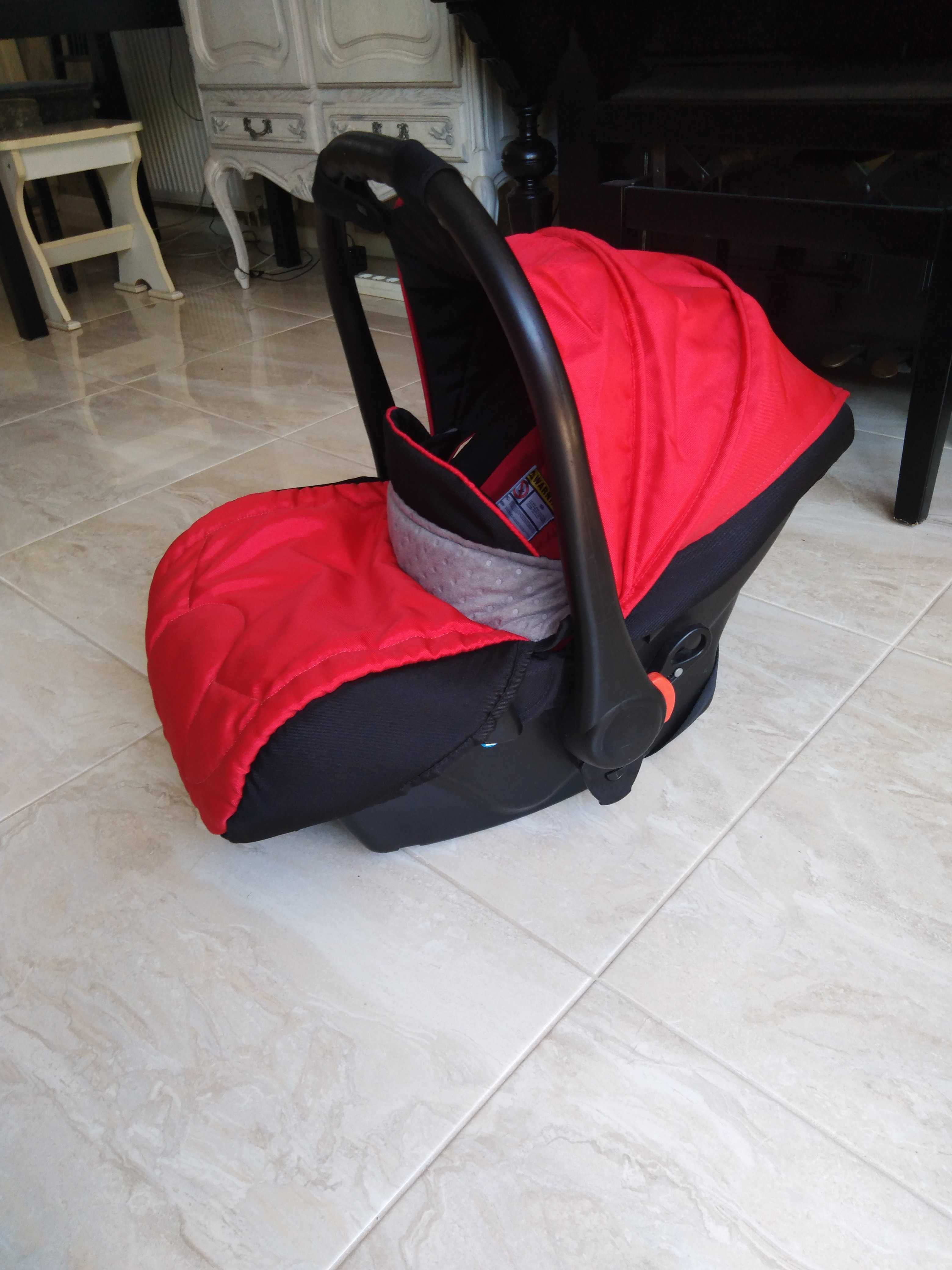 Nosidełko fotelik niemowlęcy samochodowy do 10 kg, stan bdb, czerwone