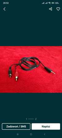 Kabel jack RCA przewód chinch czincze chinche audio czerwony czarny