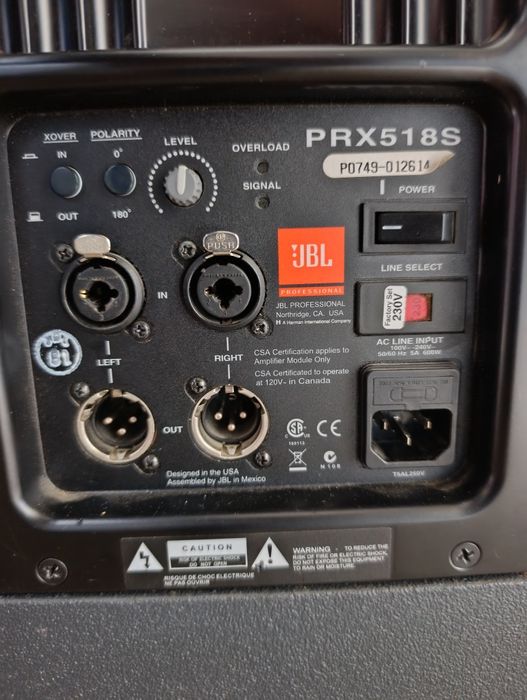 Zestaw kolumny aktywne JBL PRX 515 i PRX518S