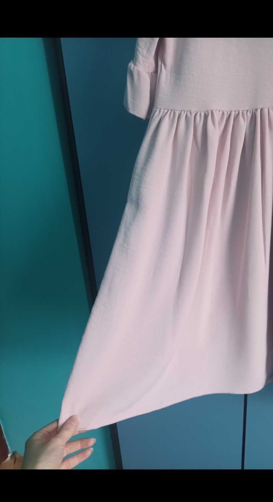 Sukienka babydoll z falbankami przy rękawach
