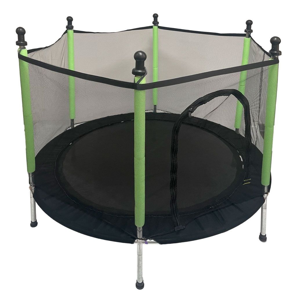 Trampolina dla dzieci z siatką 140cm zielona do domu lub ogrodu