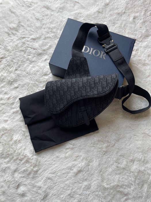 Nerka Dior Saddle Bag Oblique Jacquard Black