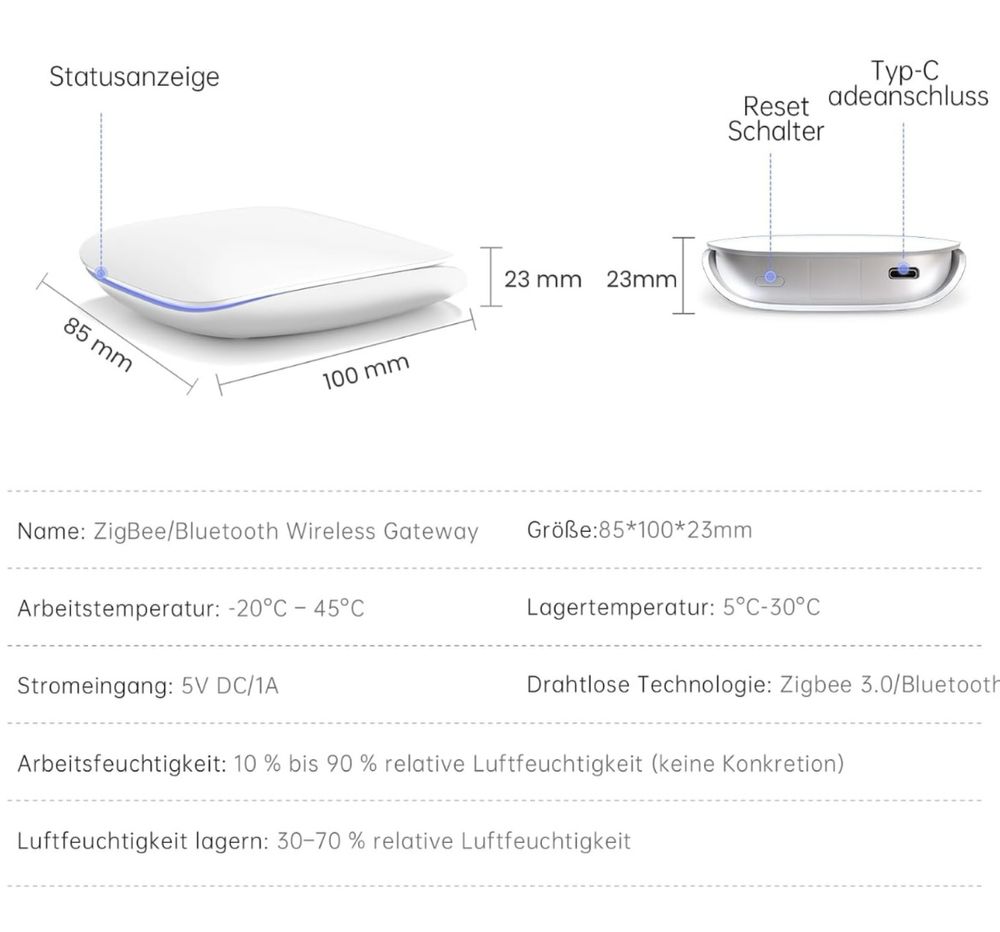 Centrala Avatto GW16-W ZigBee Bluetooth Mesh (Biała)